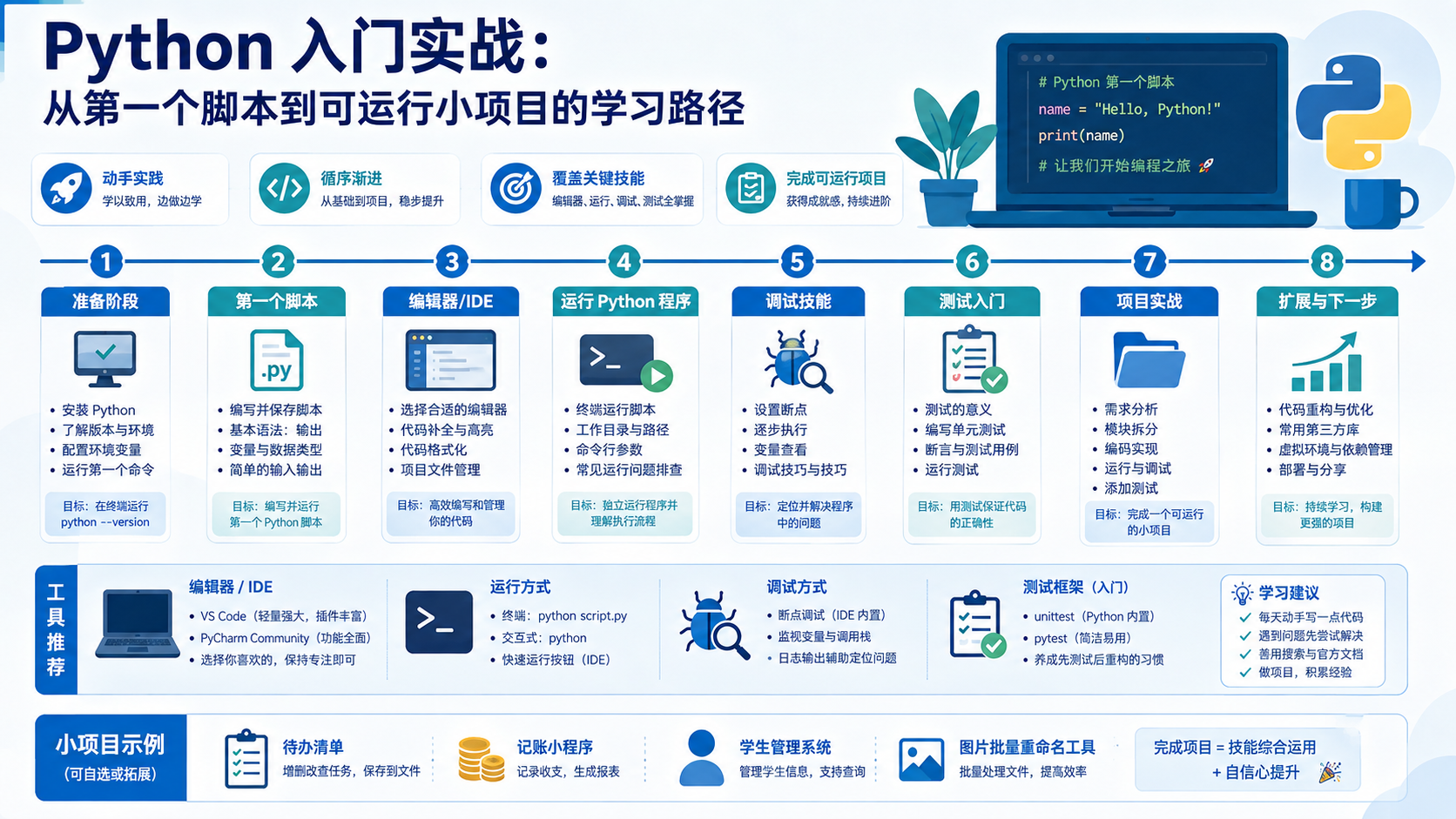 Python编程入门：从环境配置到可运行项目的最小闭环