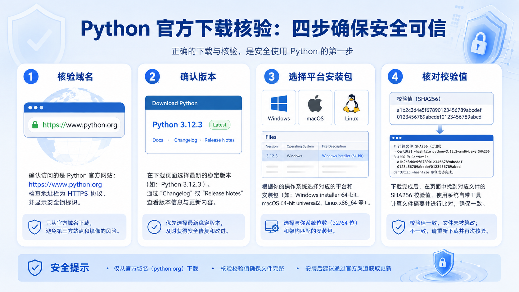 Python 官方下载入口核对与环境配置检查清单