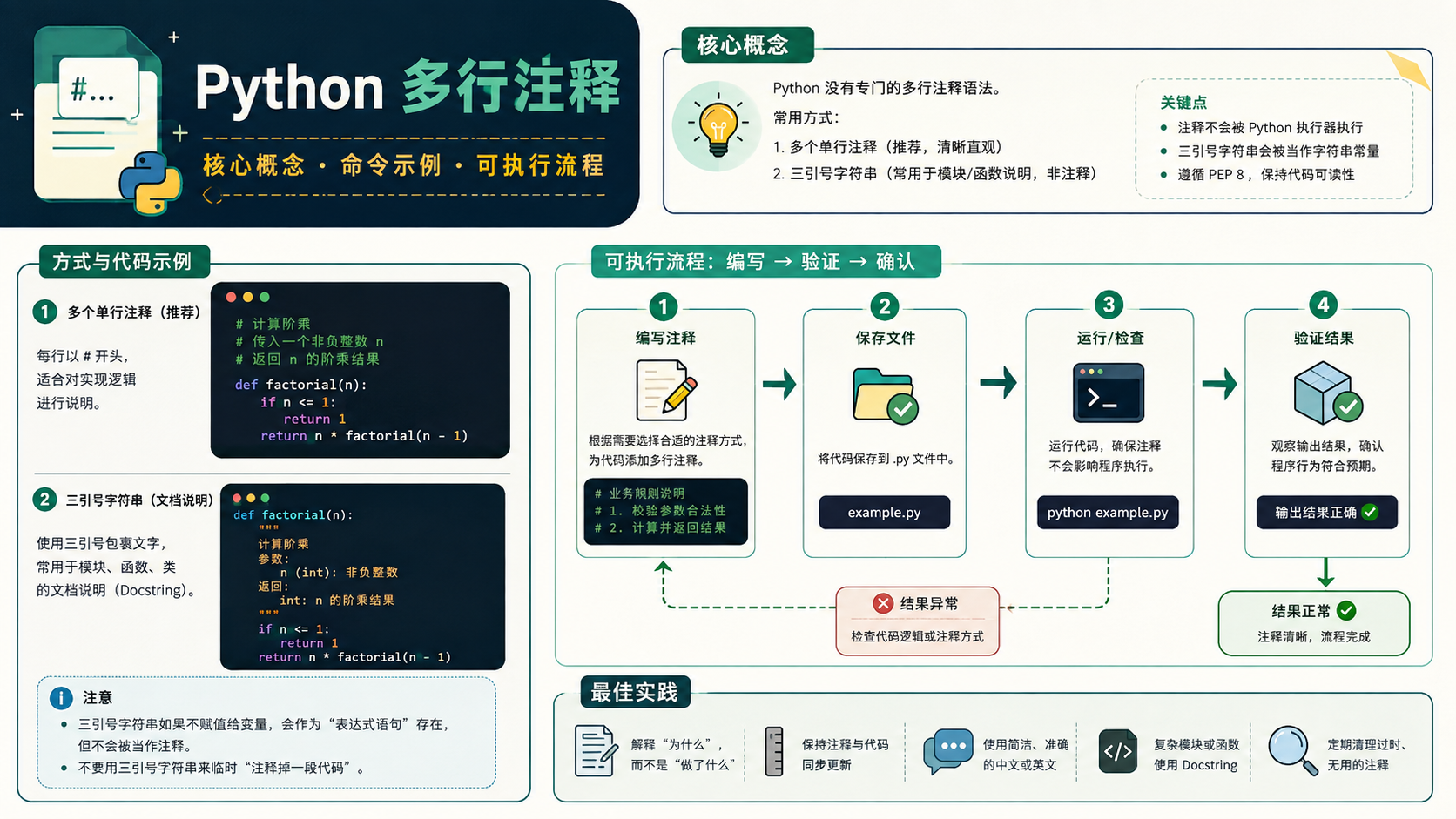 python多行注释核心流程图