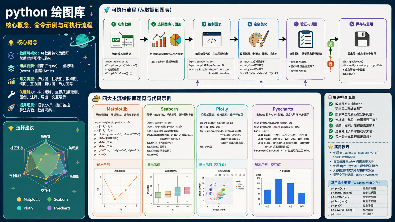 python 绘图库核心流程图
