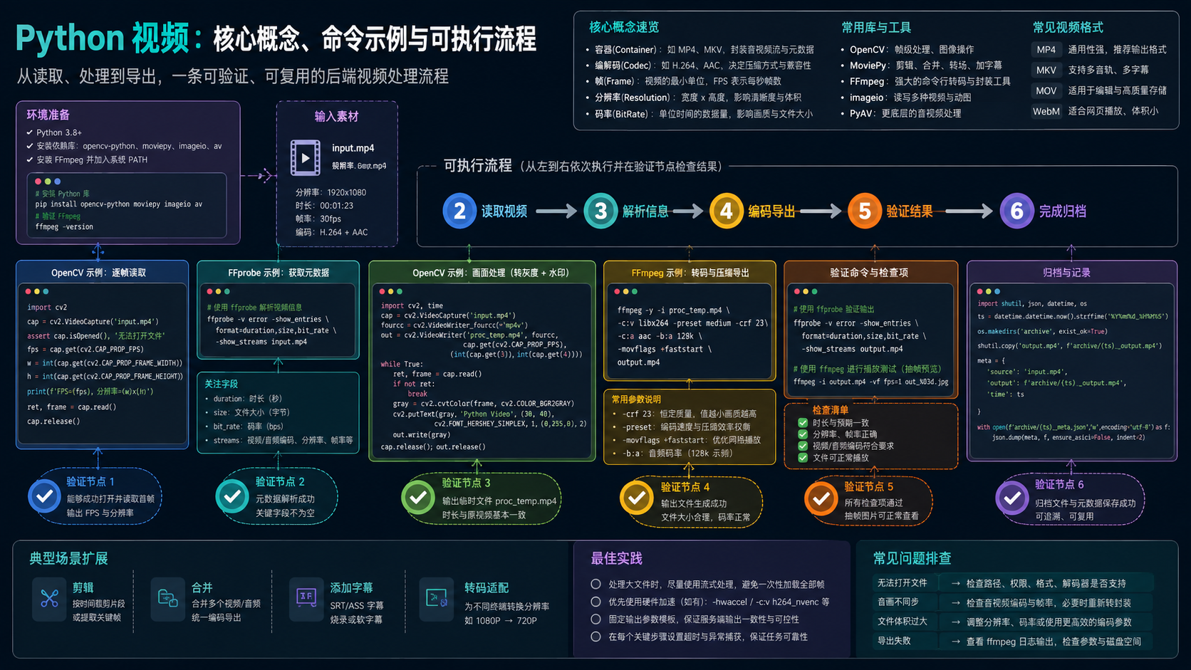 python视频核心流程图