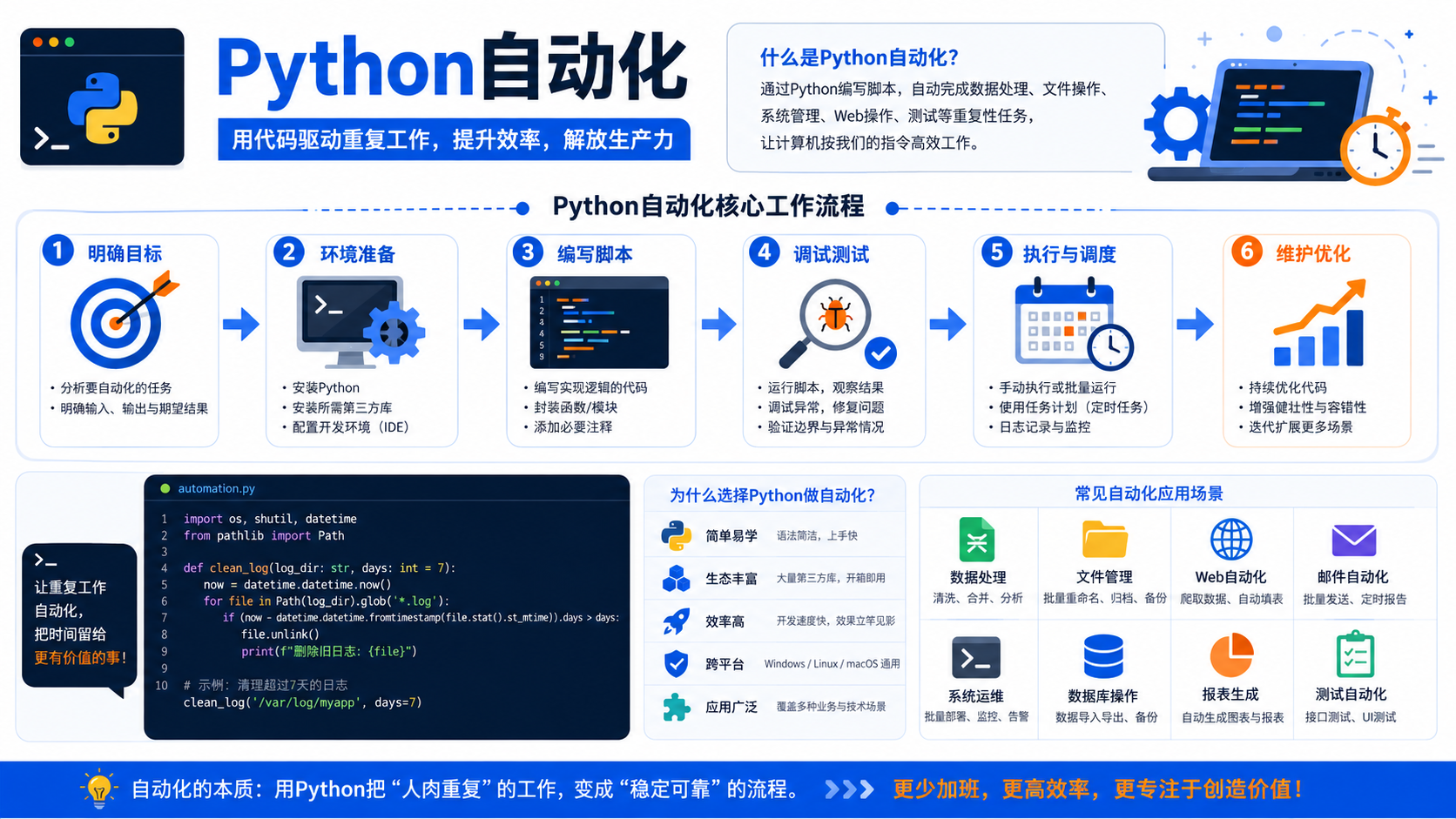 python自动化核心流程图