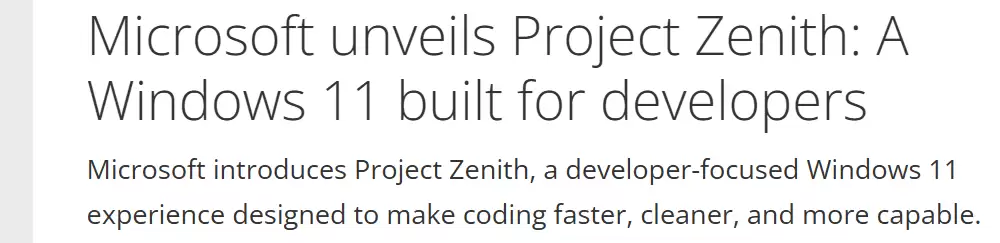 微软推出Project Zenith：面向Windows 11开发者的AI硬件加速方案