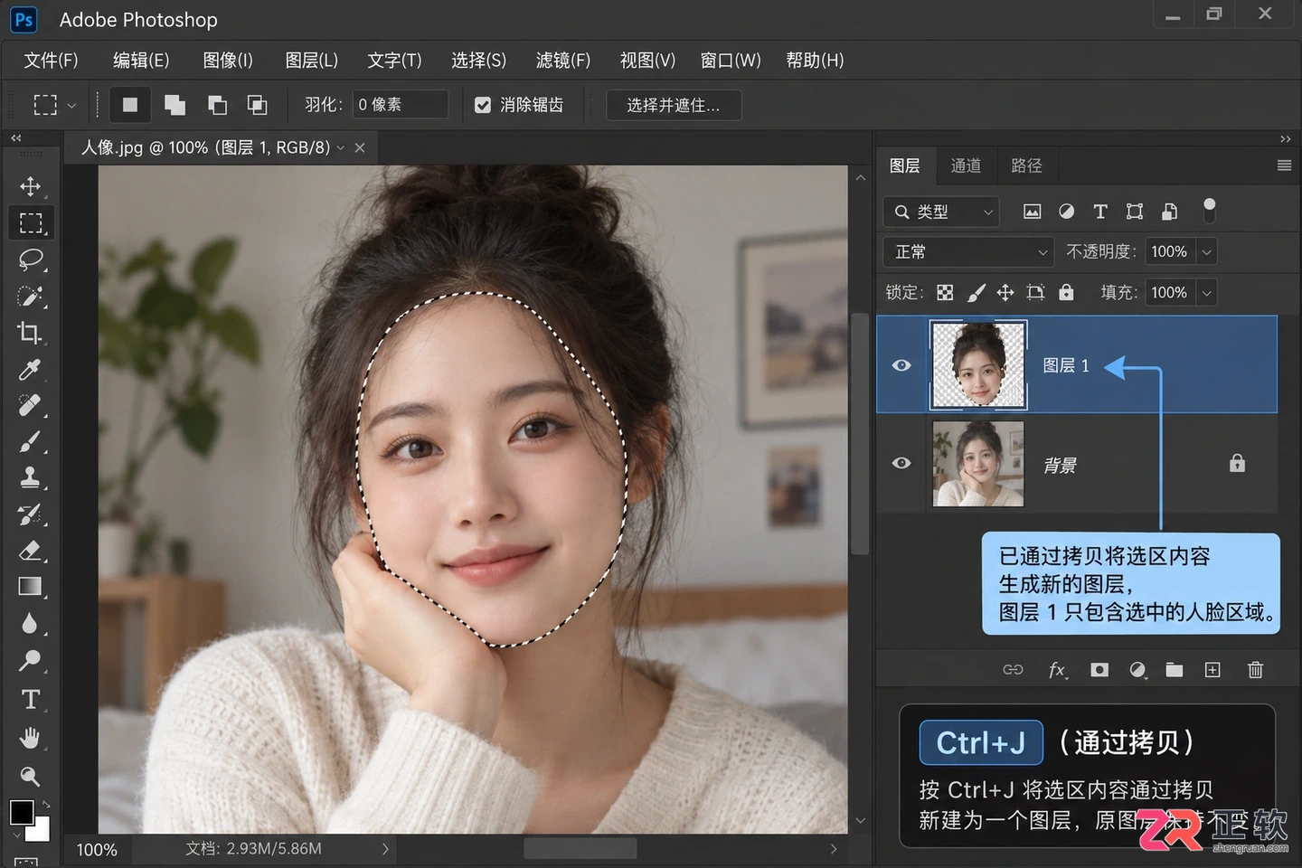 Photoshop选区怎么新建图层?方法与快捷键介绍