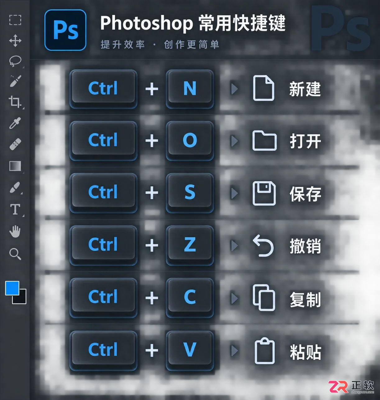 Photoshop快捷键教程大全:PS常用快捷键及使用方法一览