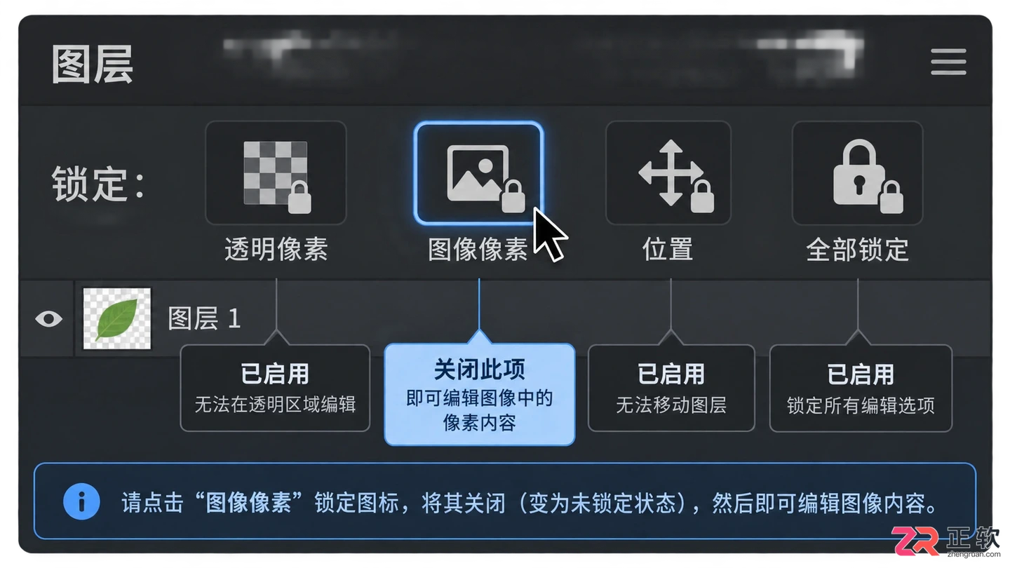 Photoshop图层锁定怎么解锁？无法编辑或点击没反应的解决方法