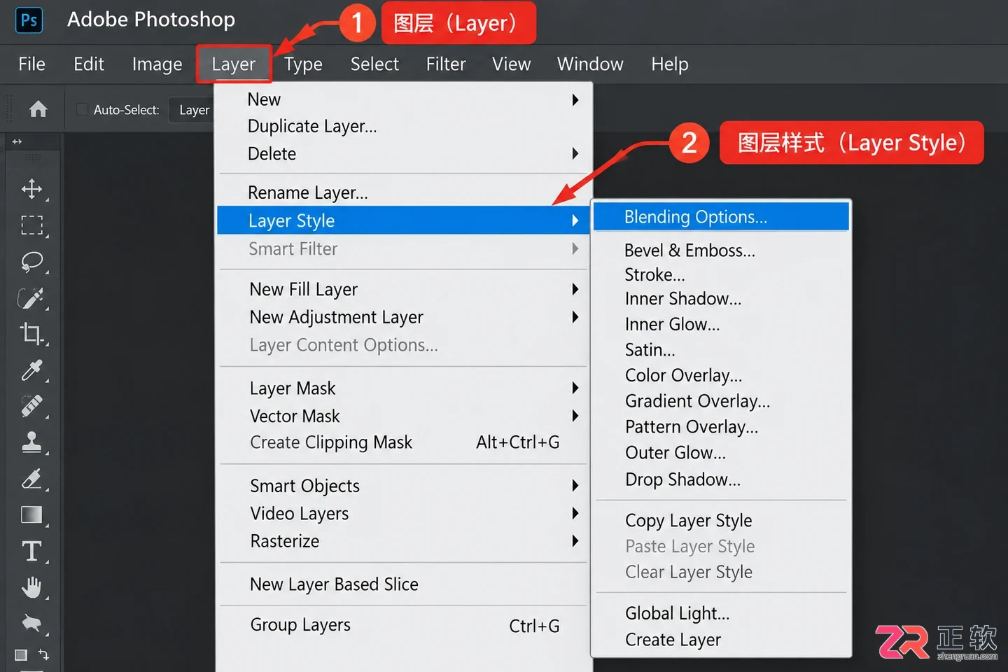 ps添加图层样式在哪找及按钮位置操作教程