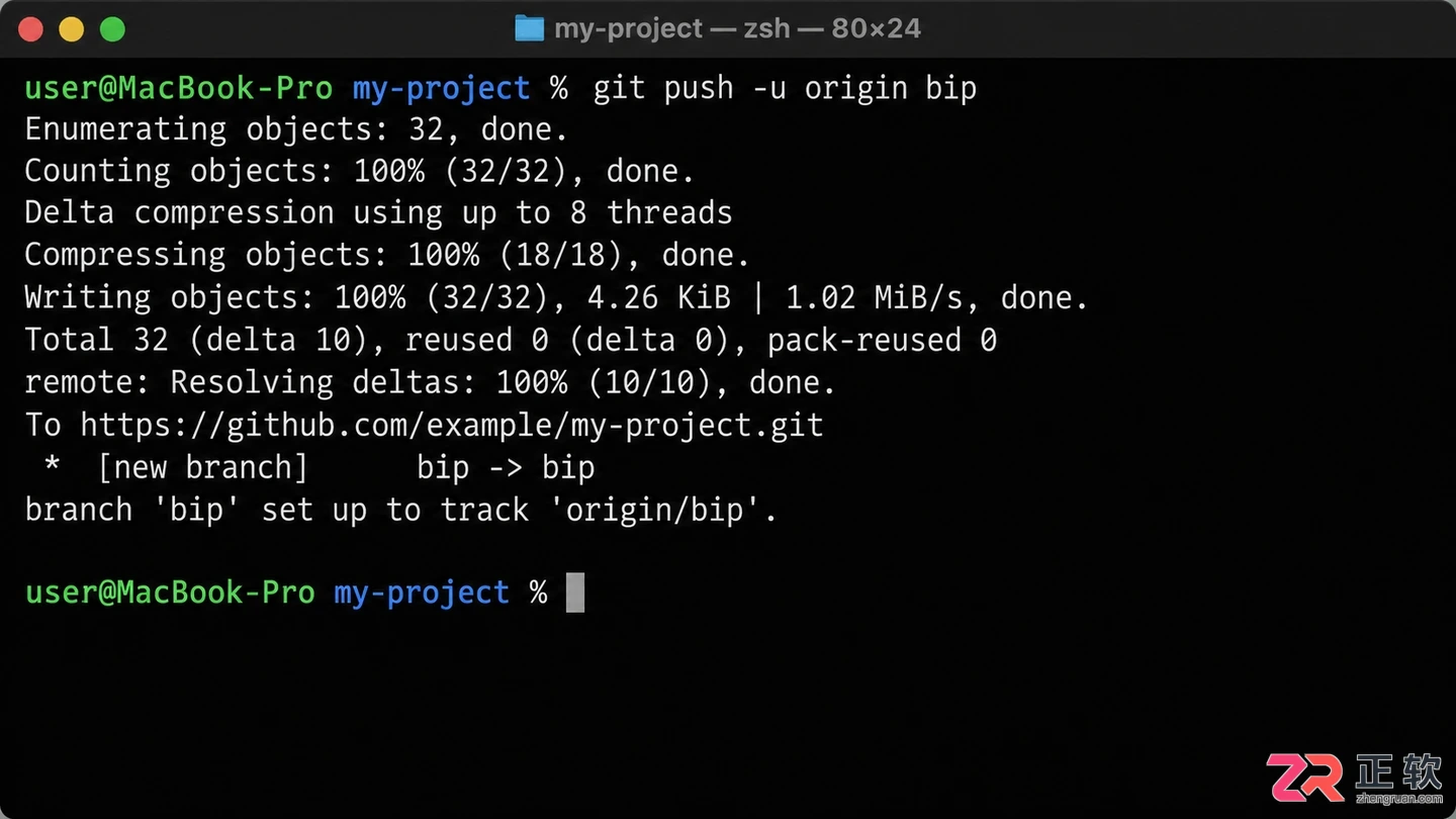 git创建分支bip的命令及完整操作步骤