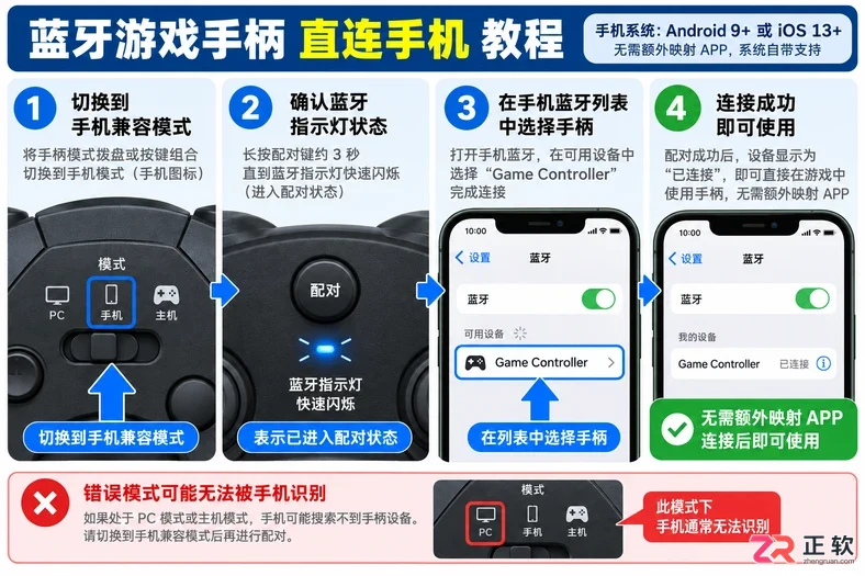 游戏手柄蓝牙连接手机哪个好用不用连接APP