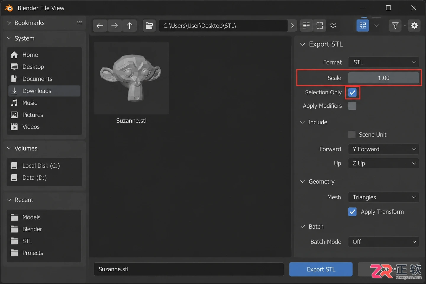 blender导出stl文件尺寸很小怎么调整单位和缩放比例