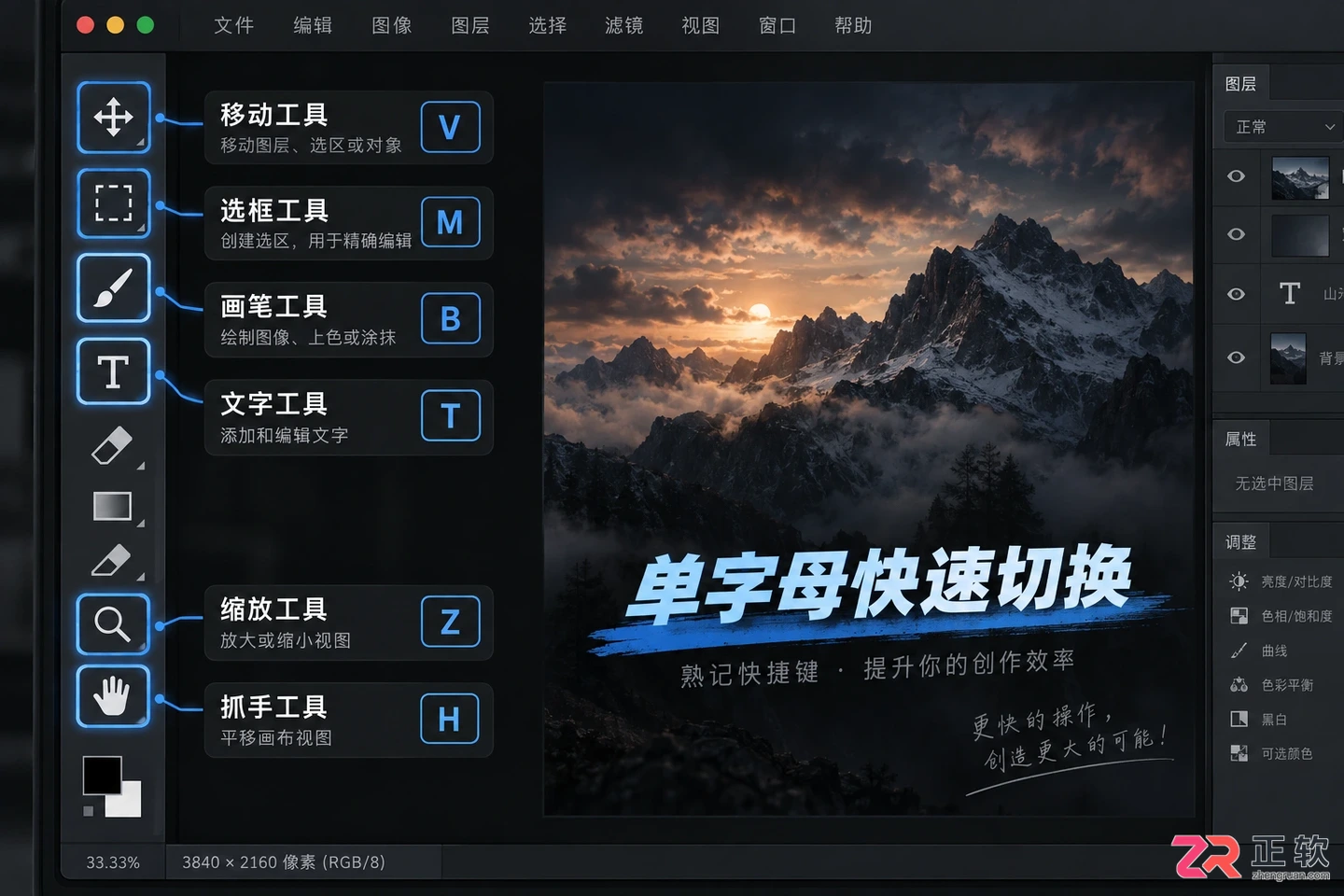 Photoshop快捷键大全:PS常用快捷键命令及使用方法汇总表