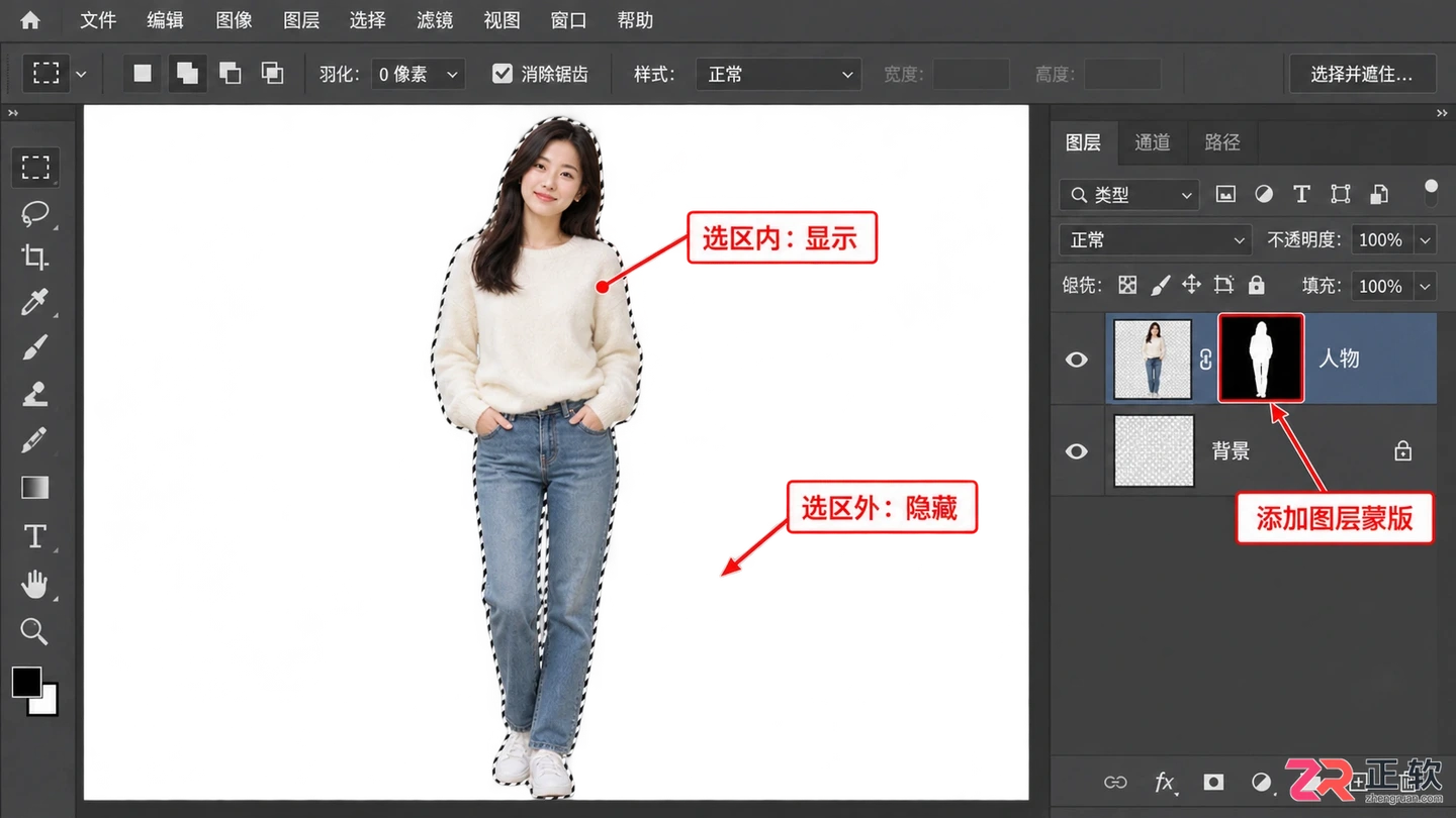 PS蒙版是什么?通俗理解其作用 原理及详细使用方法