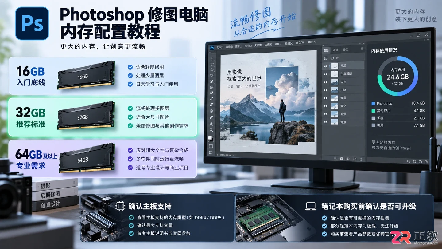 Photoshop修图电脑配置怎么选:台式机与笔记本配置建议