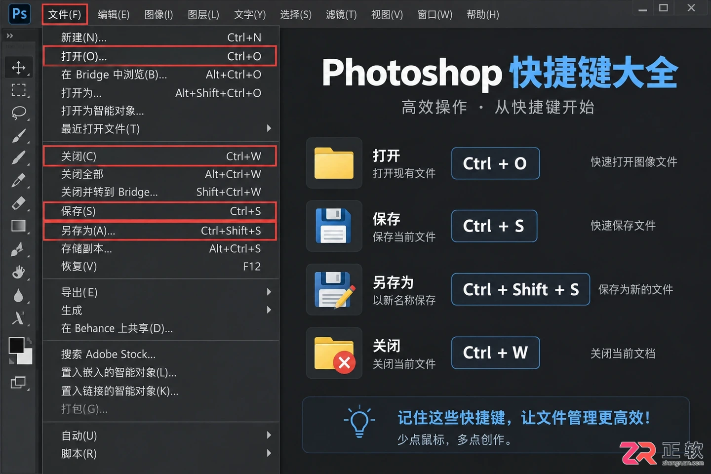 Photoshop快捷键大全：PS常用快捷键命令 使用方法及表格图解