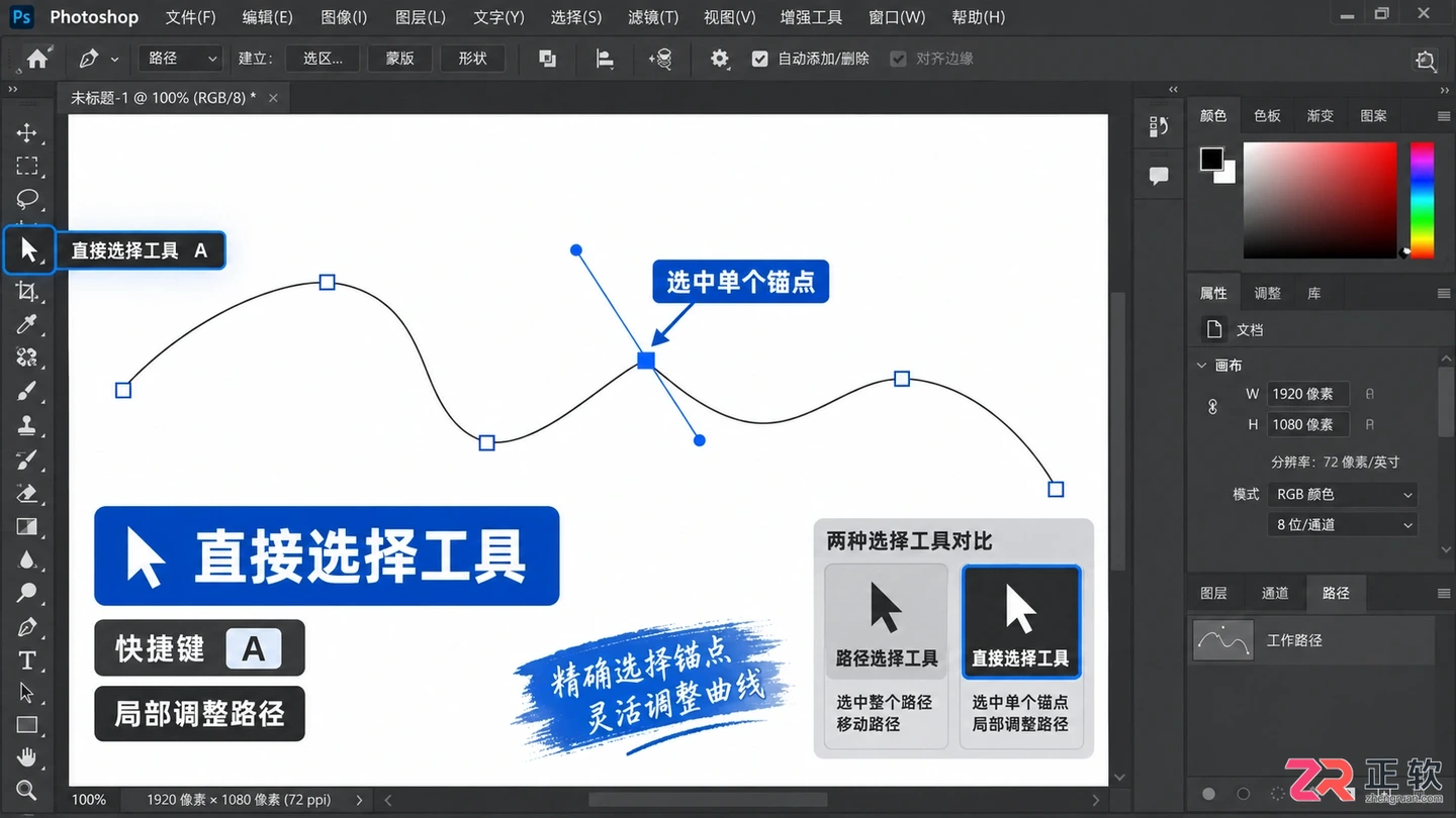 photoshop钢笔工具移动锚点