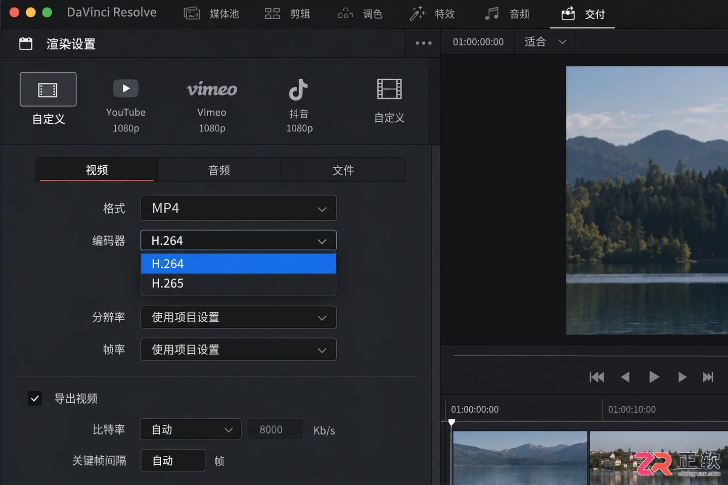 达芬奇导出mp4格式教程及具体操作步骤