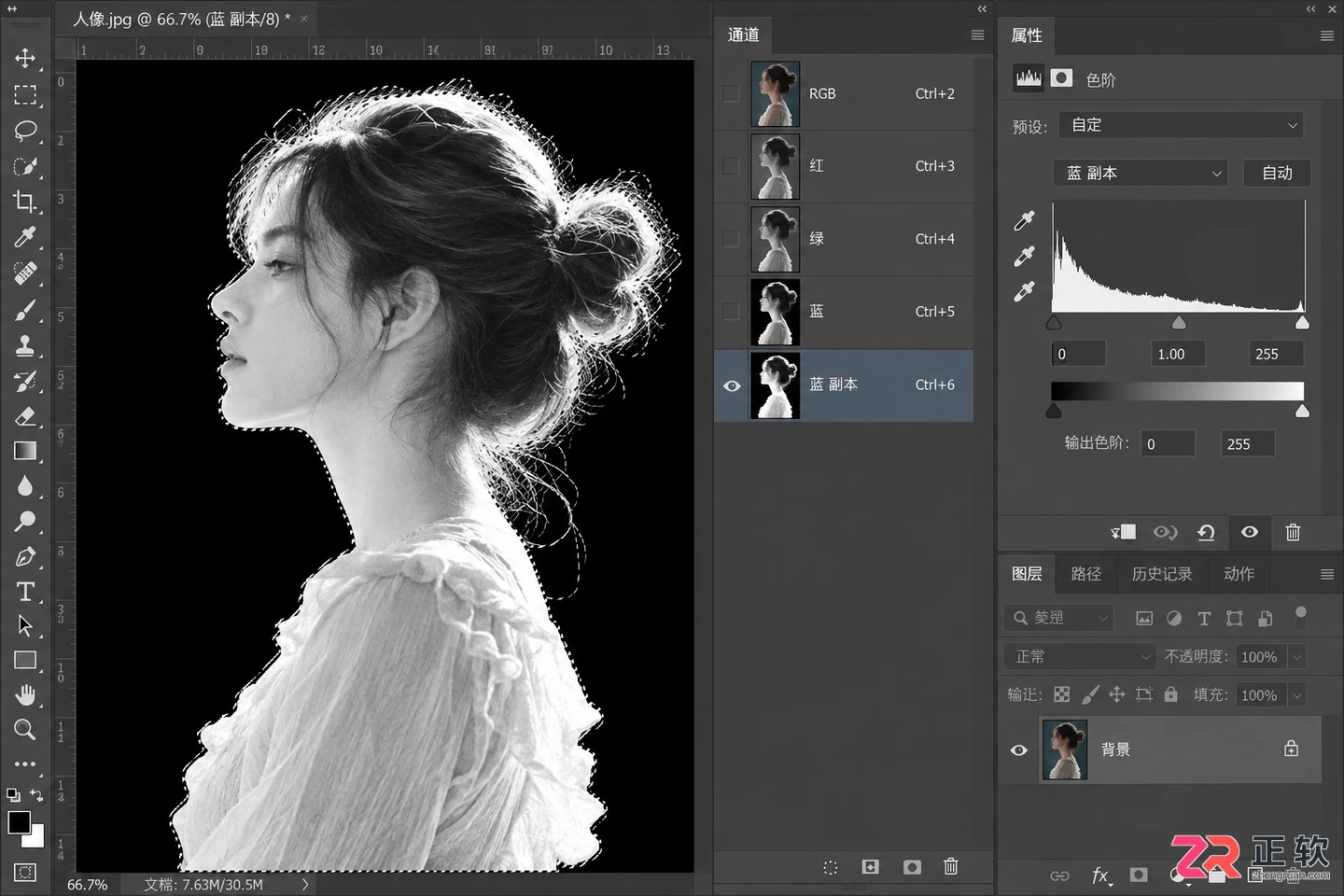 photoshop通道抠图教程