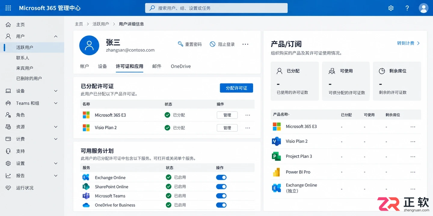Microsoft365商业版怎么确认是否分配了许可证