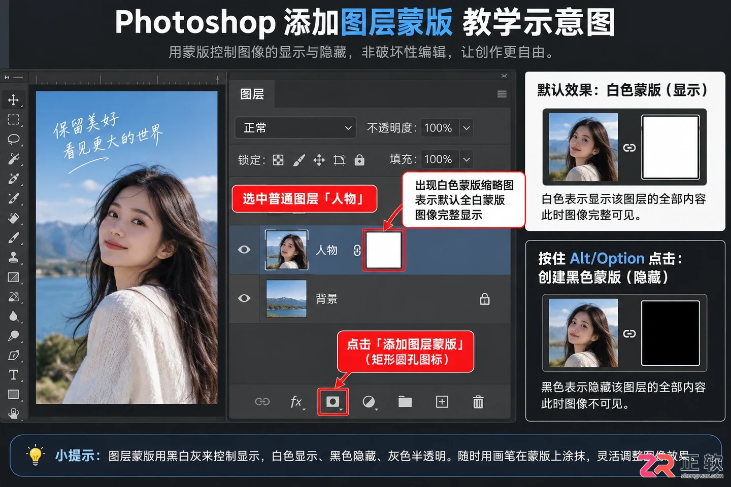 Photoshop图层遮色片快捷键是什么?图层遮罩使用方法