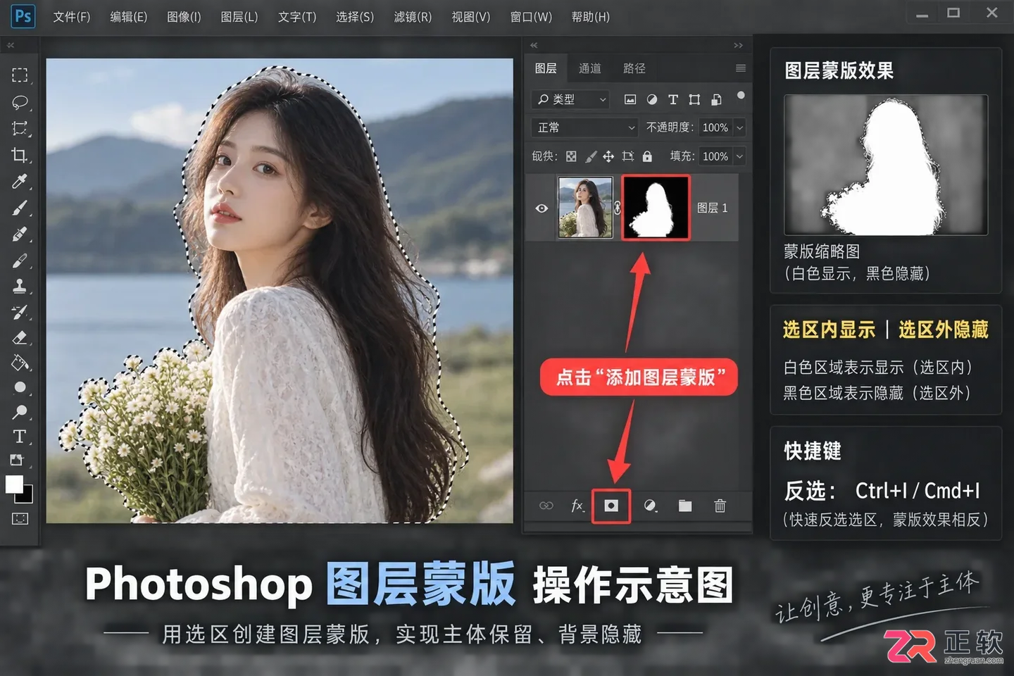 Photoshop图层遮色片快捷键是什么?图层遮罩使用方法
