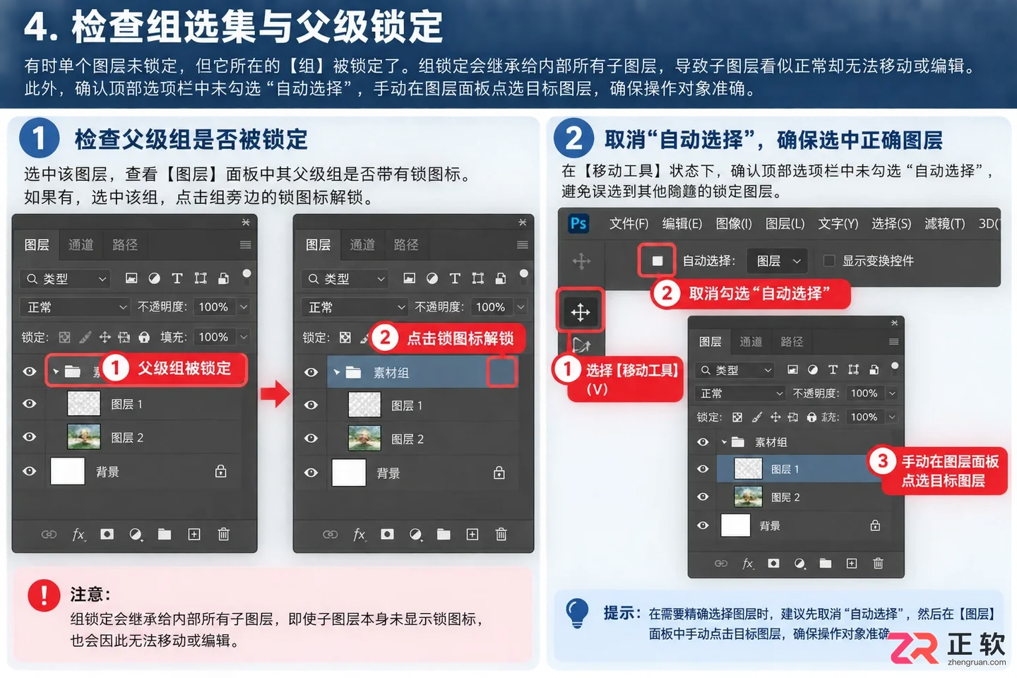 Photoshop图层锁定怎么解锁?无法编辑 点击没反应的解决方法