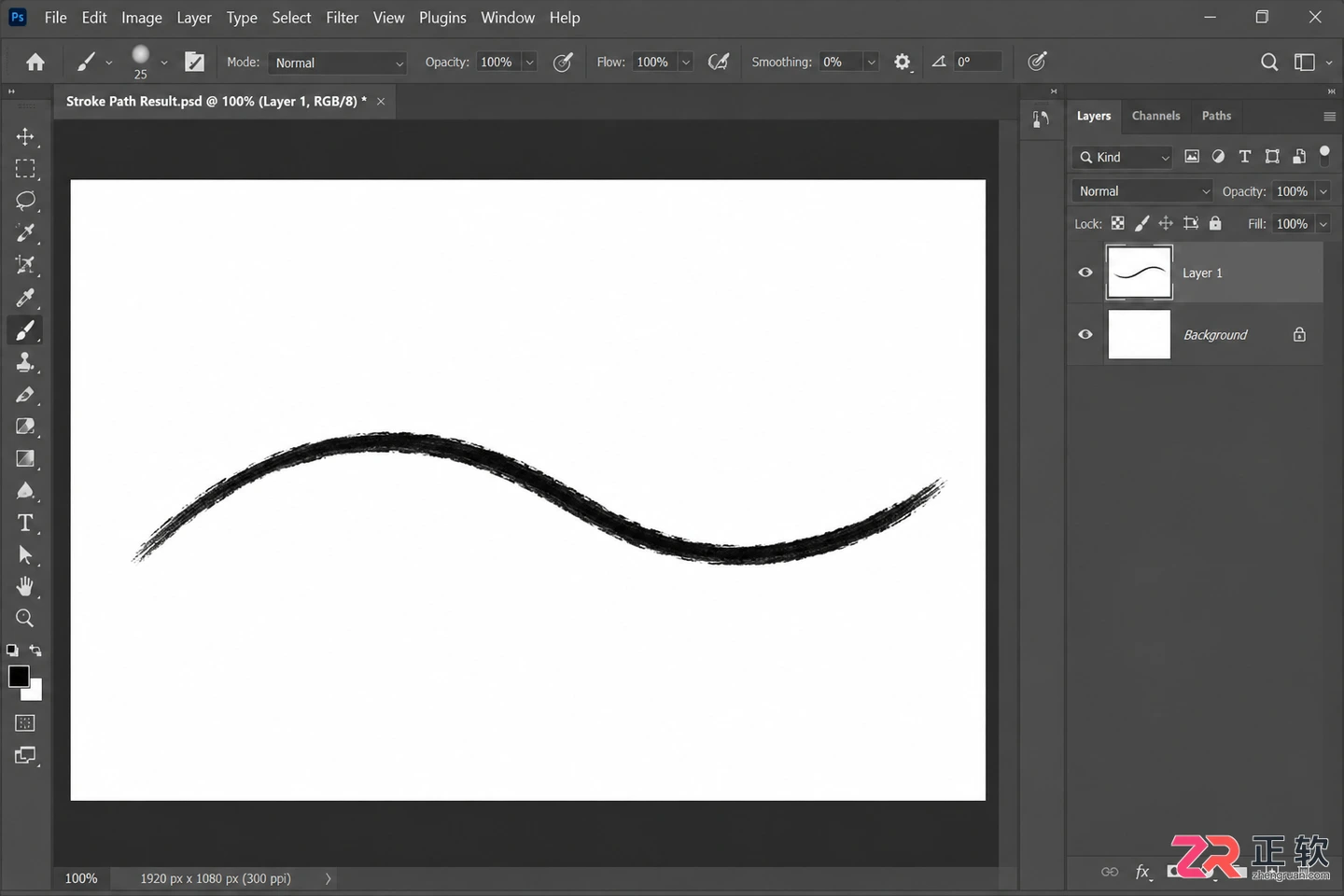photoshop 路径 线条 颜色怎么画