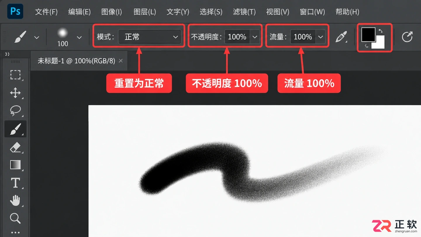 Photoshop画笔在图片上画不出东西怎么办?常见原因与解决方法