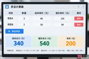办公报价适合用灵活计算器电脑版吗?成本和利润计算场景