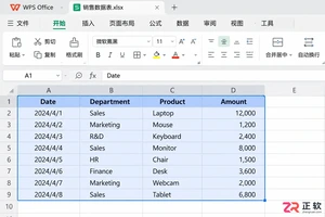WPS 表格怎么制作数据透视表