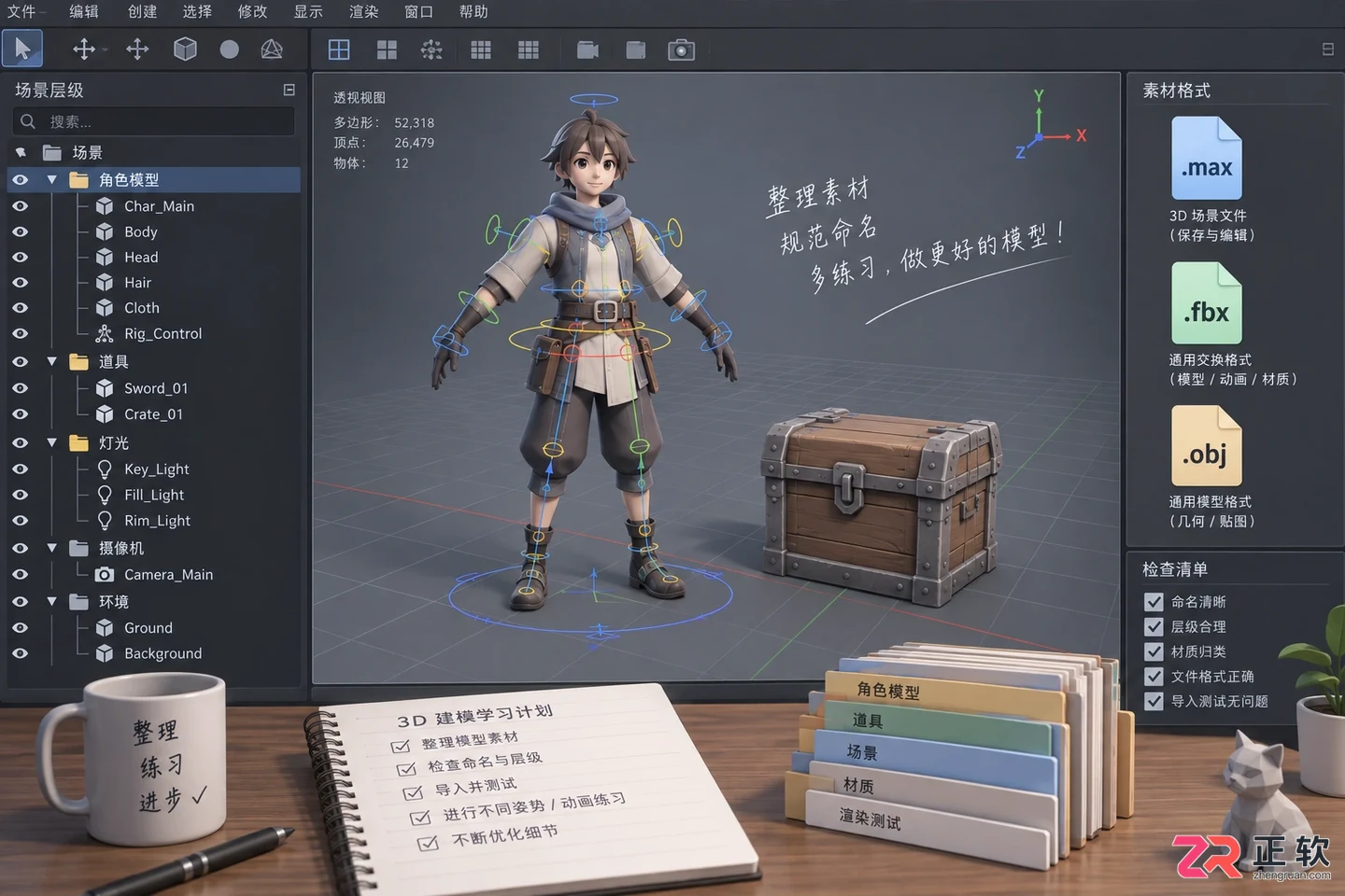 3dmax动画模型制作入门步骤与实例素材下载