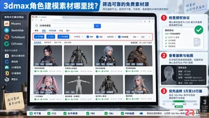 3dmax角色建模素材哪里找?免费素材网站与使用方法