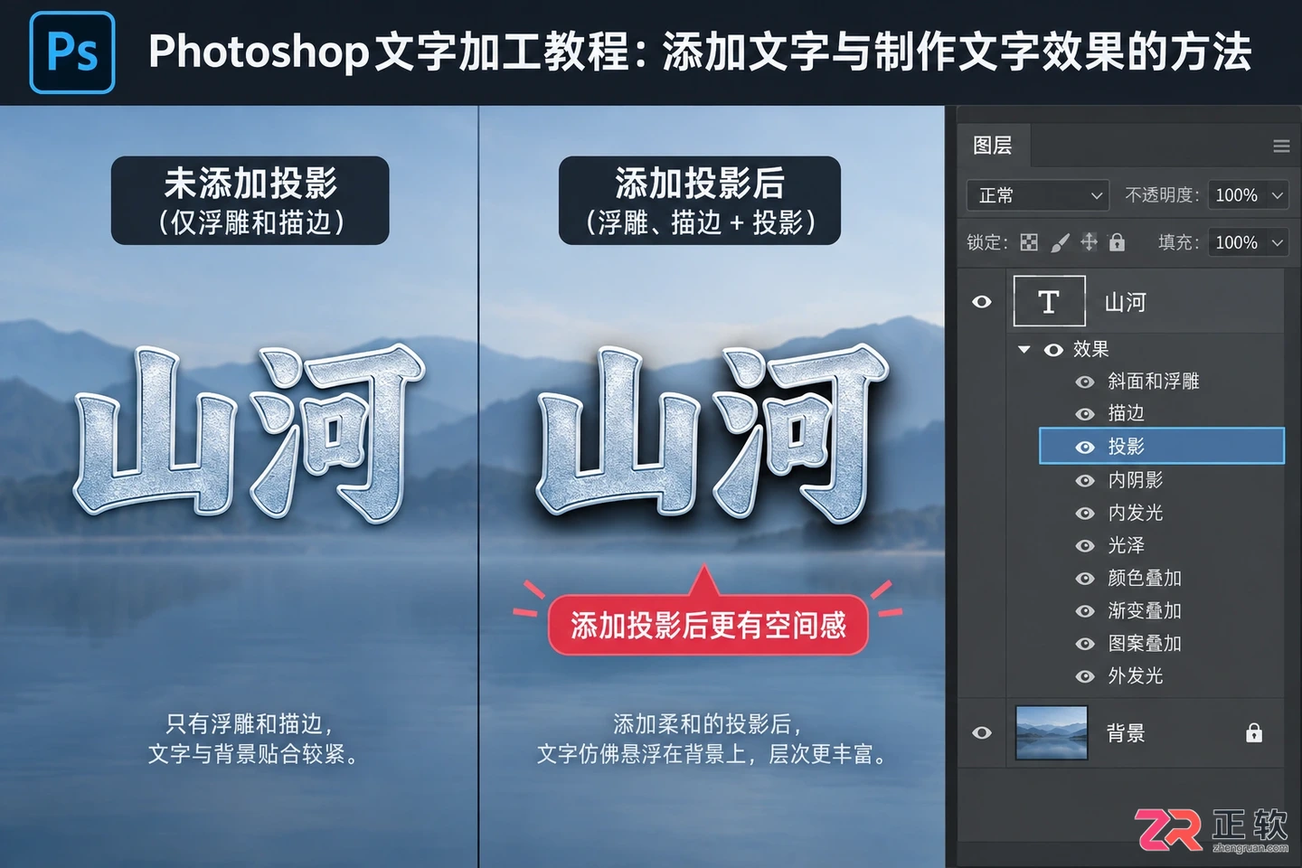 Photoshop文字加工教程:添加文字与制作文字效果的方法