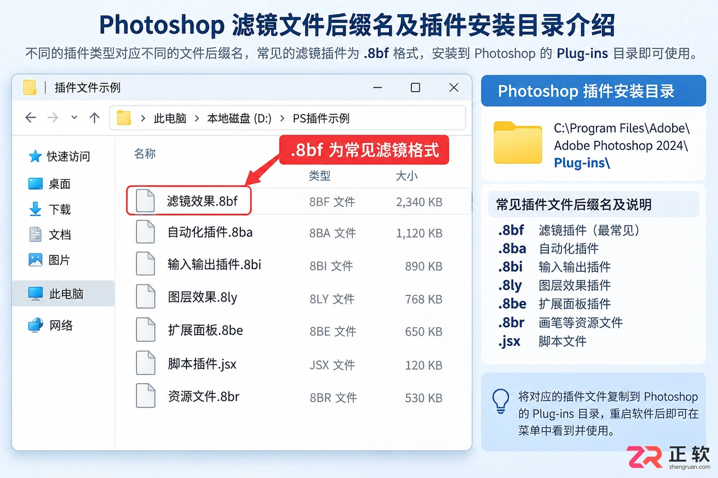 Photoshop滤镜文件后缀名及插件安装目录介绍