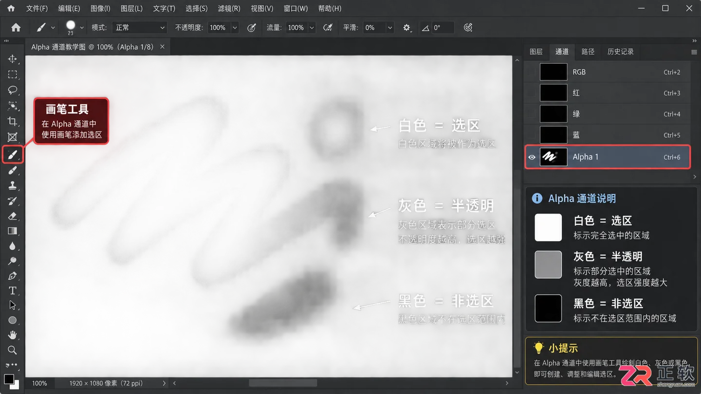 Photoshop通道是什么:颜色通道与Alpha通道的区别及作用