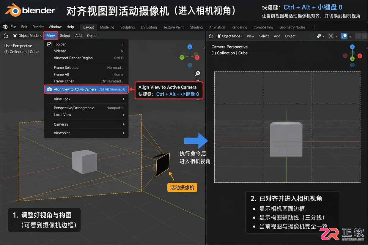 blender添加摄像机的操作步骤图文教程