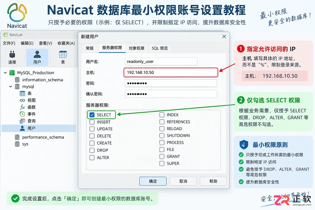 navicat使用教程-数据安全管理图文操作详解