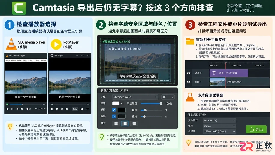 camtasia导出没有字幕怎么解决及正确导出方法