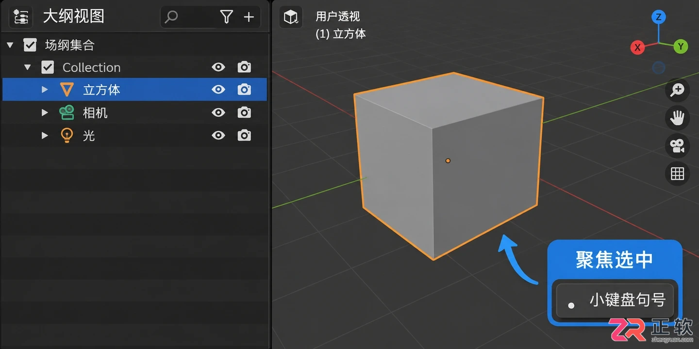 blender恢复默认视角快捷键操作教程