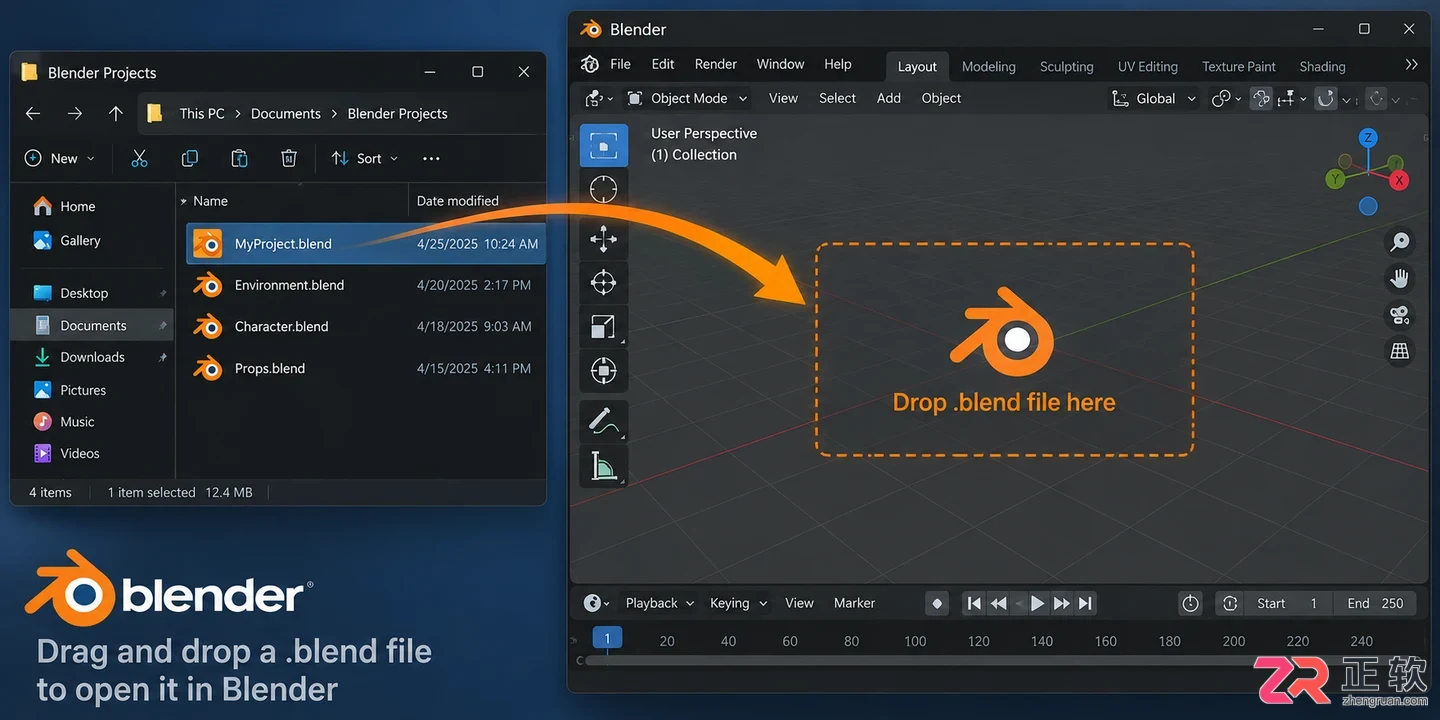 blender怎么打开文件的详细操作步骤教程