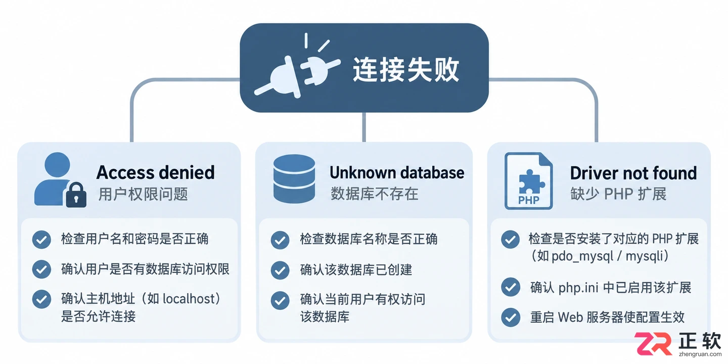 php怎么连接数据库mysql完整代码与操作步骤