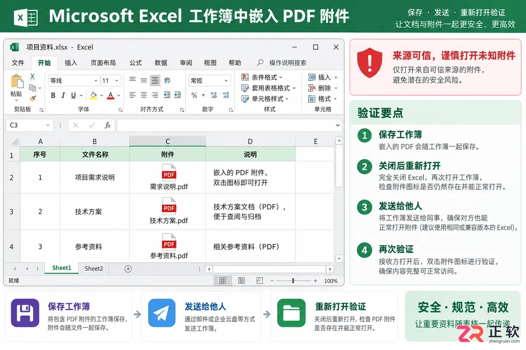 excel怎么插文件进去到框里嵌入附件操作教程